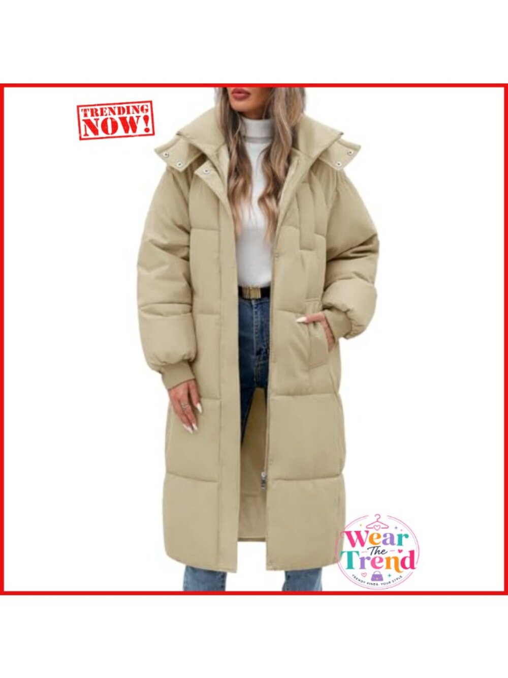 Women's Long Puffer Jacket Quilted Maxi Parka Hooded Winter Coat
